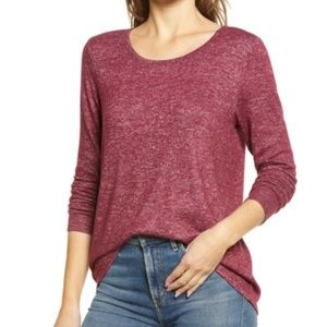 NWT Bobeau Bobeau Hacci Lace Cutout Tunic in Windsor Wine